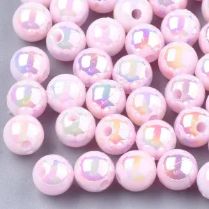 6mm Mermaid Beads (100) - Pink AB