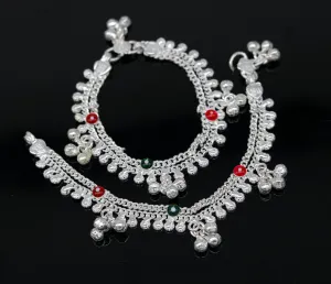 6" new unique fancy design baby anklets bracelet, double chain jingling belly ankle bracelet, unisex gifting kids fashion jewelry ank264