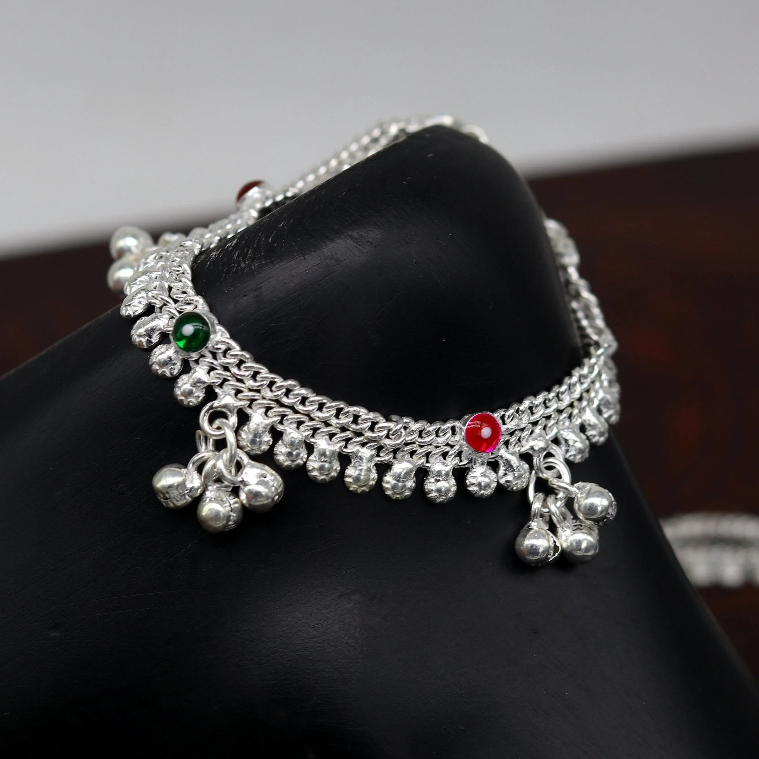 6" new unique fancy design baby anklets bracelet, double chain jingling belly ankle bracelet, unisex gifting kids fashion jewelry ank264