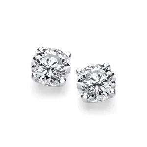 7mm Silver CZ Simple Solitaire | Studs