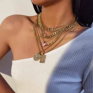 7pcs Buckle Butterfly Necklace