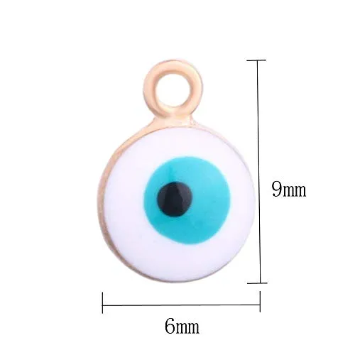 80pcs Alloy Enamel Pendants Charms Evil Eye Beads Findings for Bracelet Earring Necklace Key Chain DIY Craft Making