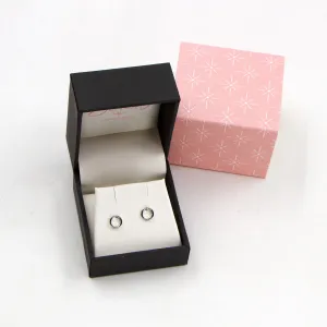 925 silver open simple circle studs