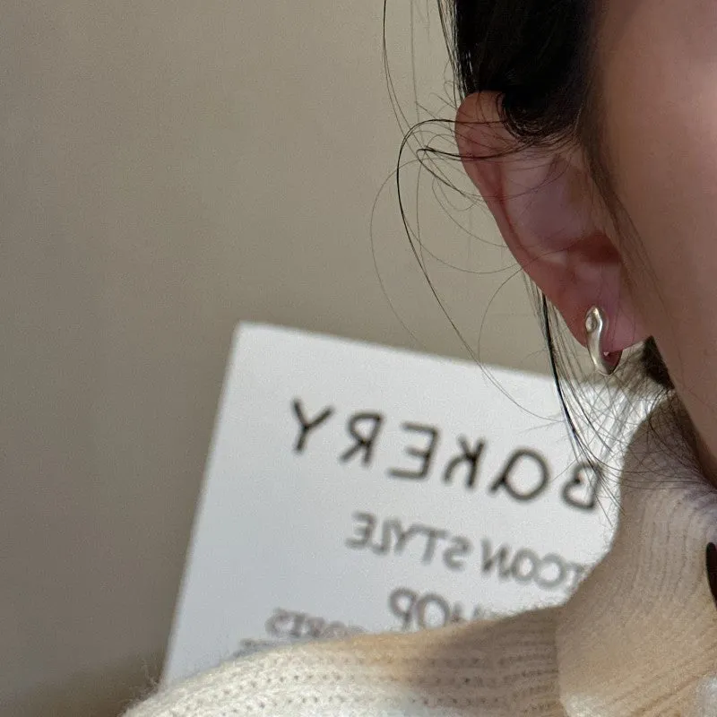 925 sterling silver simple and stylish frosted earring