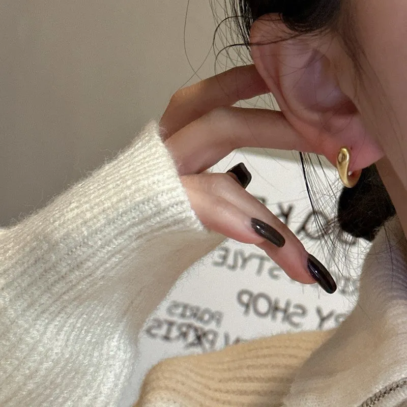 925 sterling silver simple and stylish frosted earring