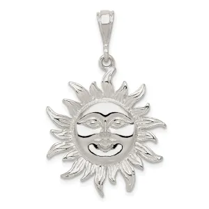 **925 Sterling Silver Sun Pendant with Polished Anti-Tarnish Finish Men's Solid Design by Sophia Jewelers**
