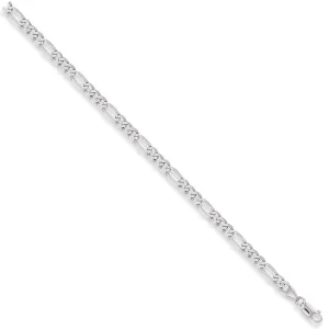 9ct White Gold Solid Diamond Cut 5mm 20 Inch Figaro Necklace 15.5g