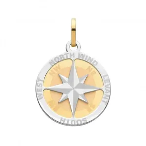9ct Yellow Gold Compass Rose Medium Pendant PN1195