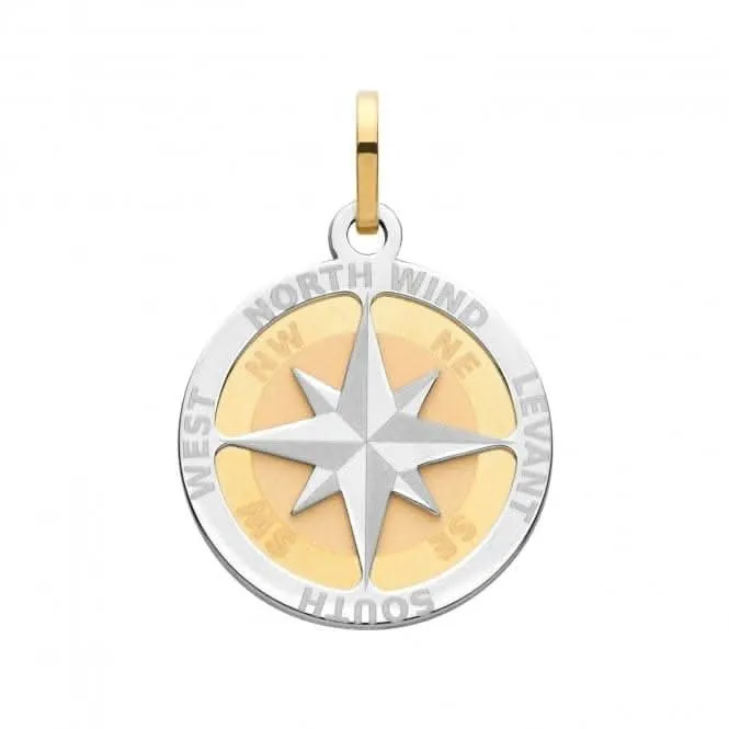 9ct Yellow Gold Compass Rose Medium Pendant PN1195