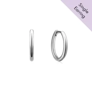 A&S Ear Styling Collection 14ct White Gold Plain Single Hoop Earring