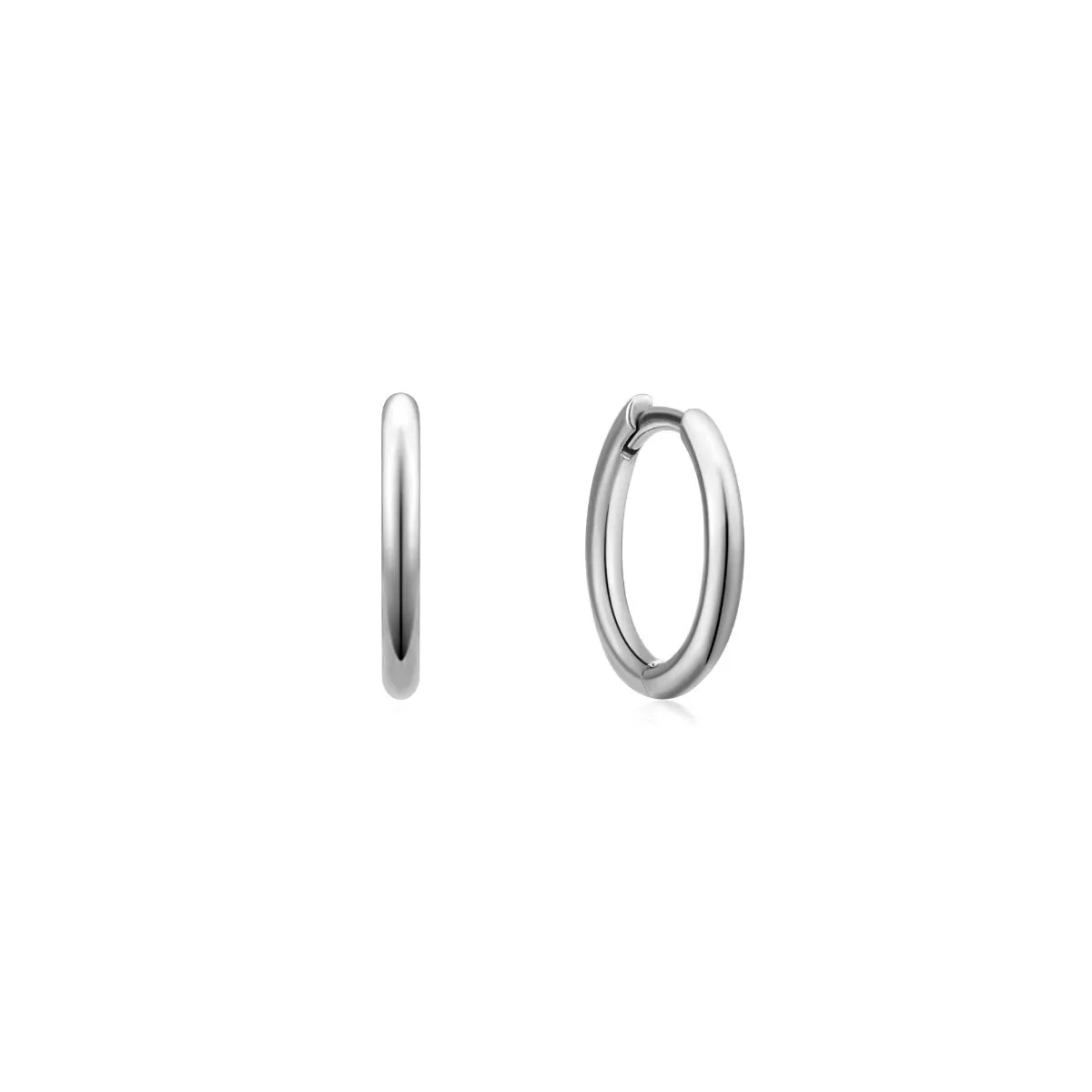 A&S Ear Styling Collection 14ct White Gold Plain Single Hoop Earring