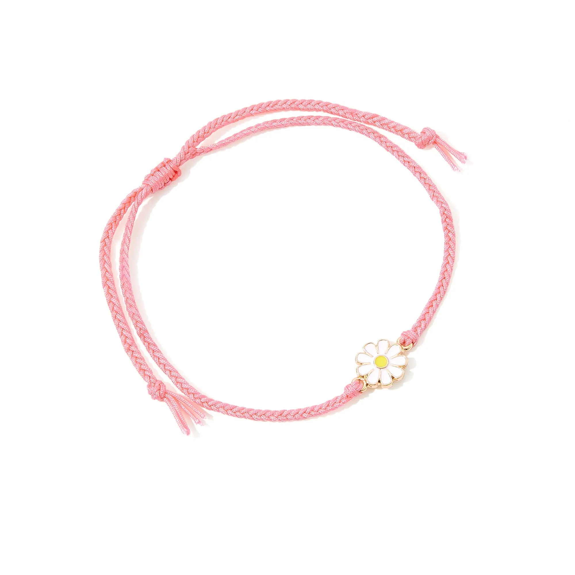 Accessorize London Women's  Pink Flower Threaded Anklet