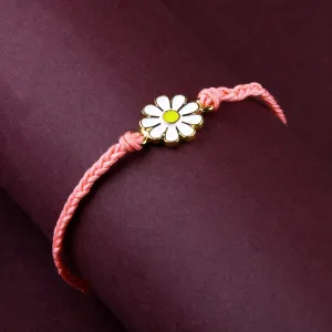 Accessorize London Women's  Pink Flower Threaded Anklet