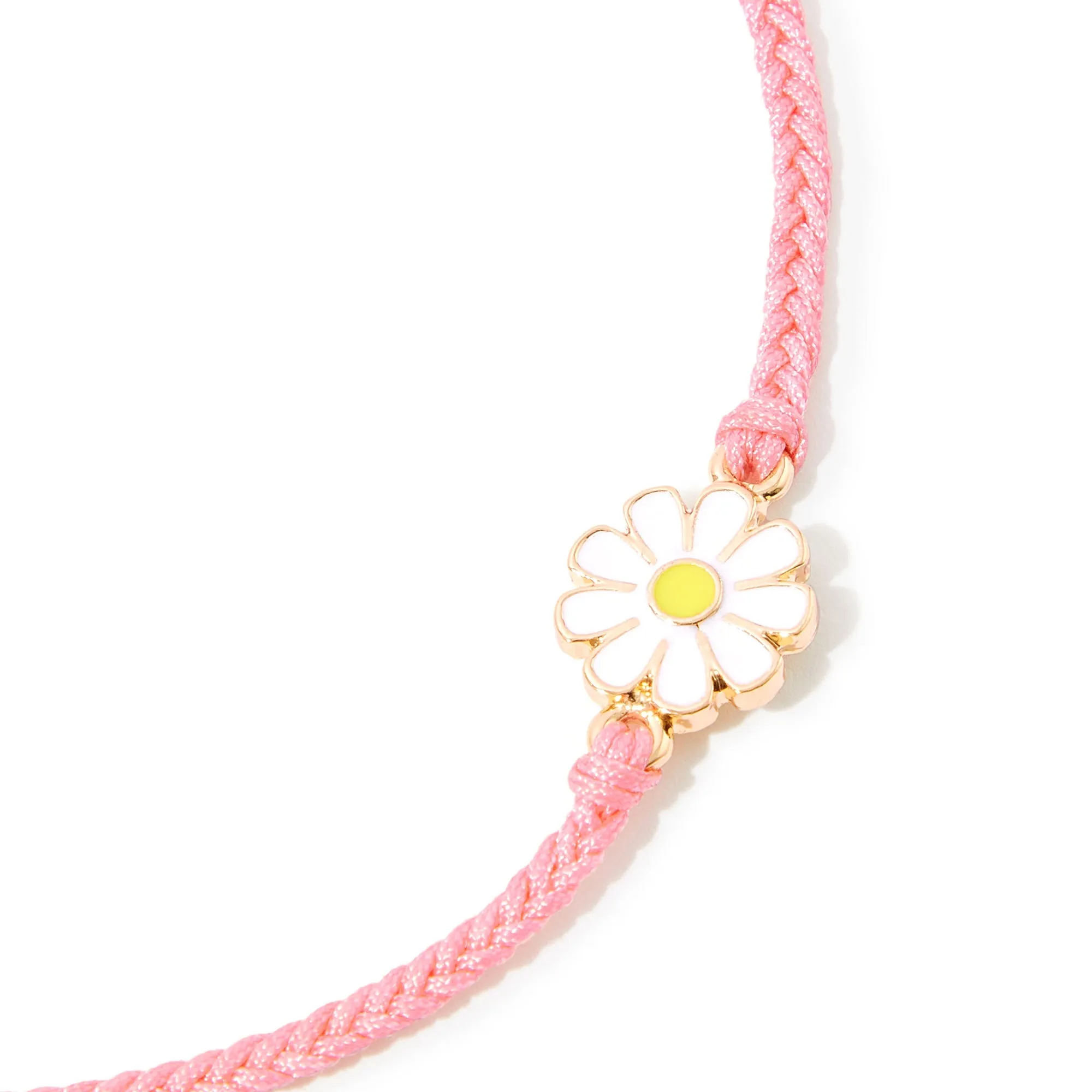 Accessorize London Women's  Pink Flower Threaded Anklet