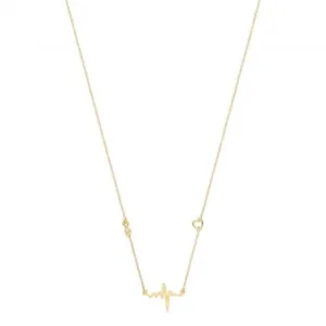 Acotis Silver Necklace Gold Plated Heart Beat G3393GP
