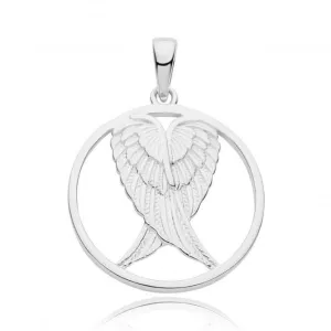 Acotis Silver Pendant Rhodium Plated Wings G61128