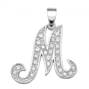 Acotis Silver Pendant Zirconia Initial G6128/M
