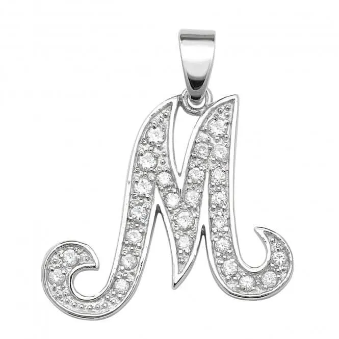 Acotis Silver Pendant Zirconia Initial G6128/M