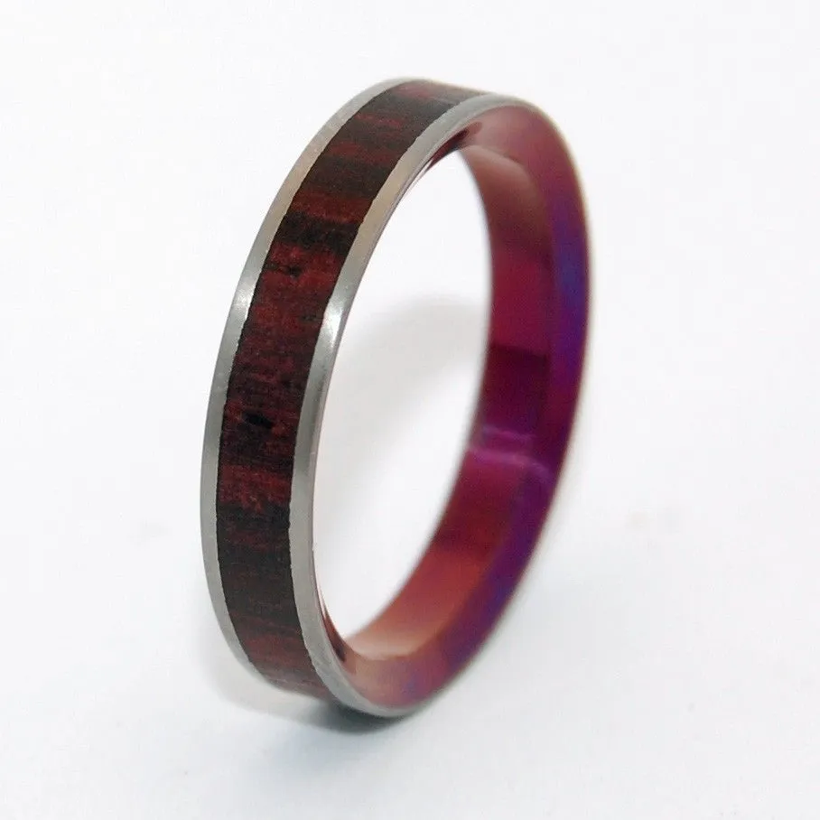 After Life's Kiss | Men's Cocobolo Wood & Titanium Wedding Ring