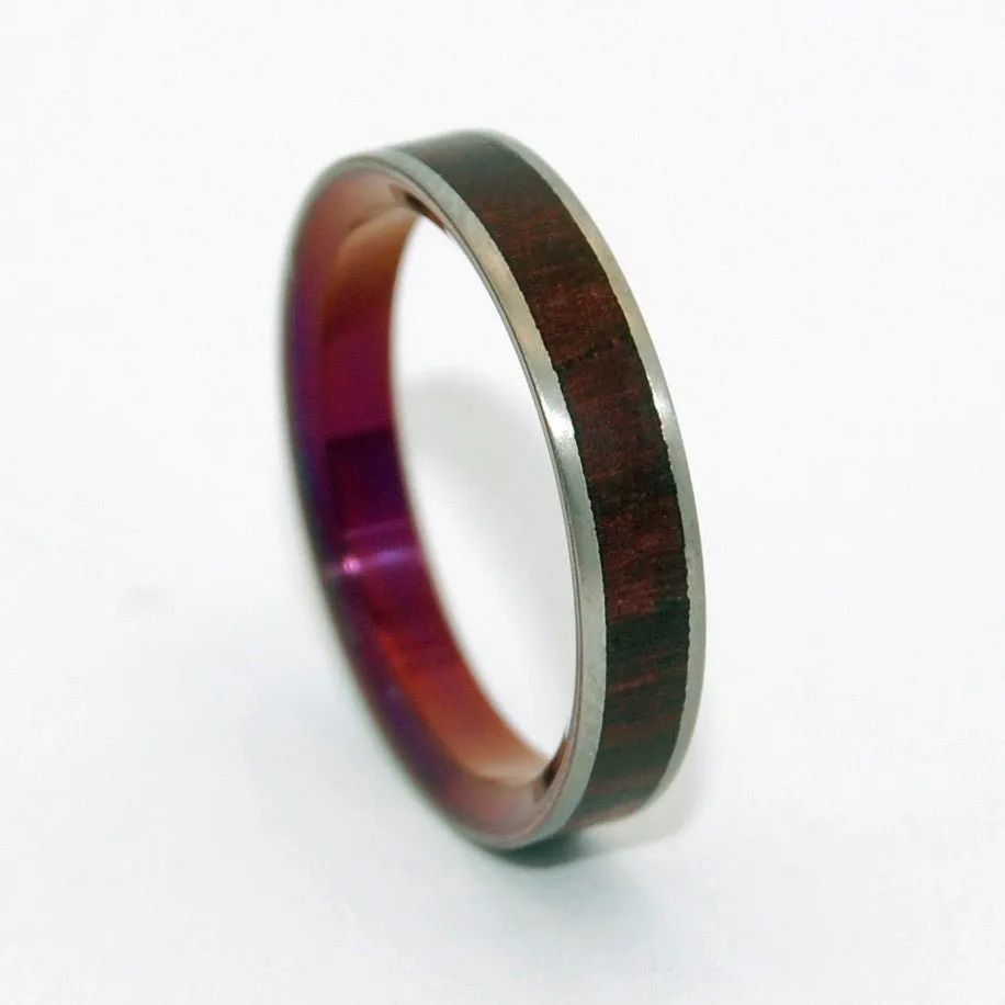After Life's Kiss | Men's Cocobolo Wood & Titanium Wedding Ring