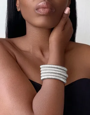 ALEXANDRIA Multilayer Silver Rope Bracelet