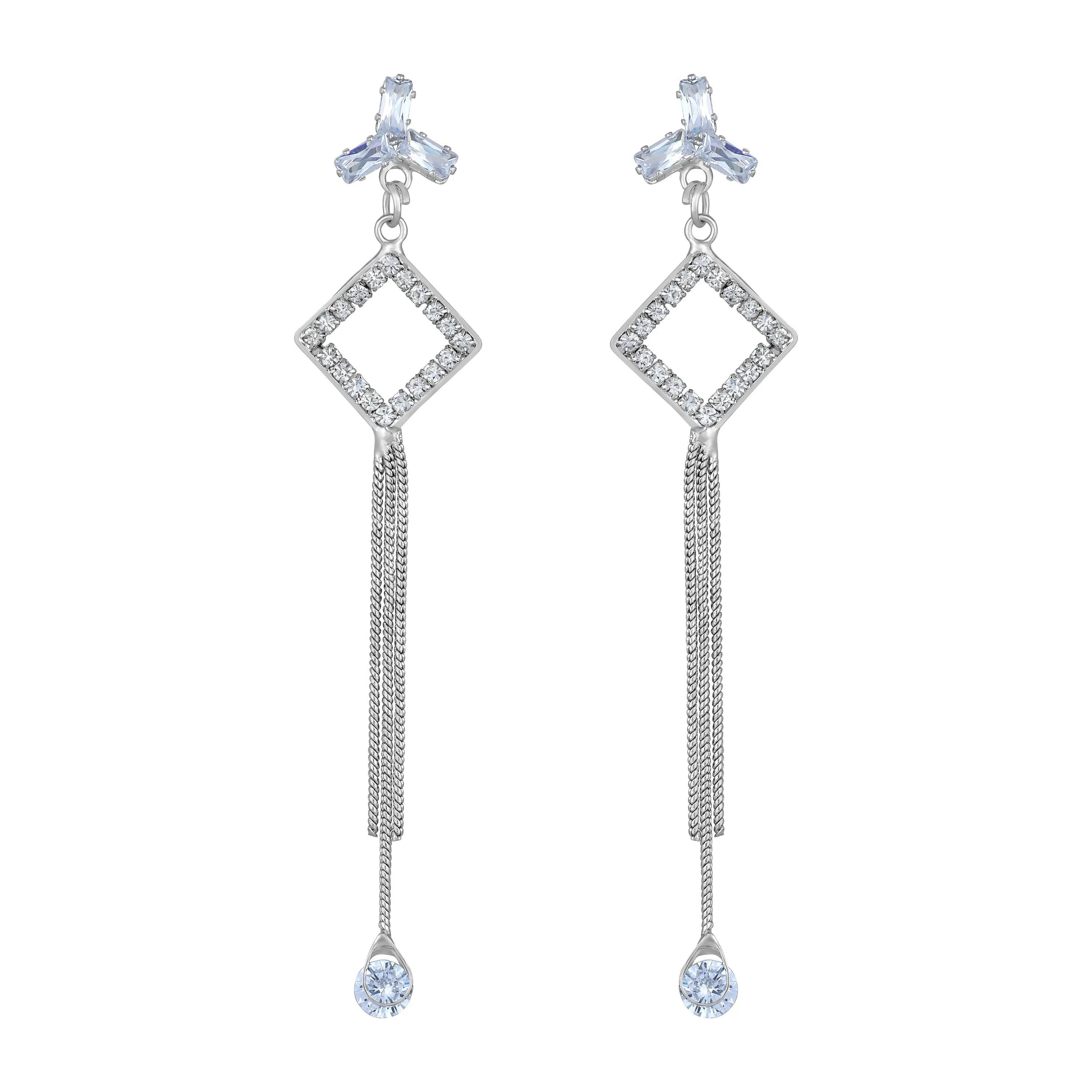 American Diamond Dangle & Tassel Earring