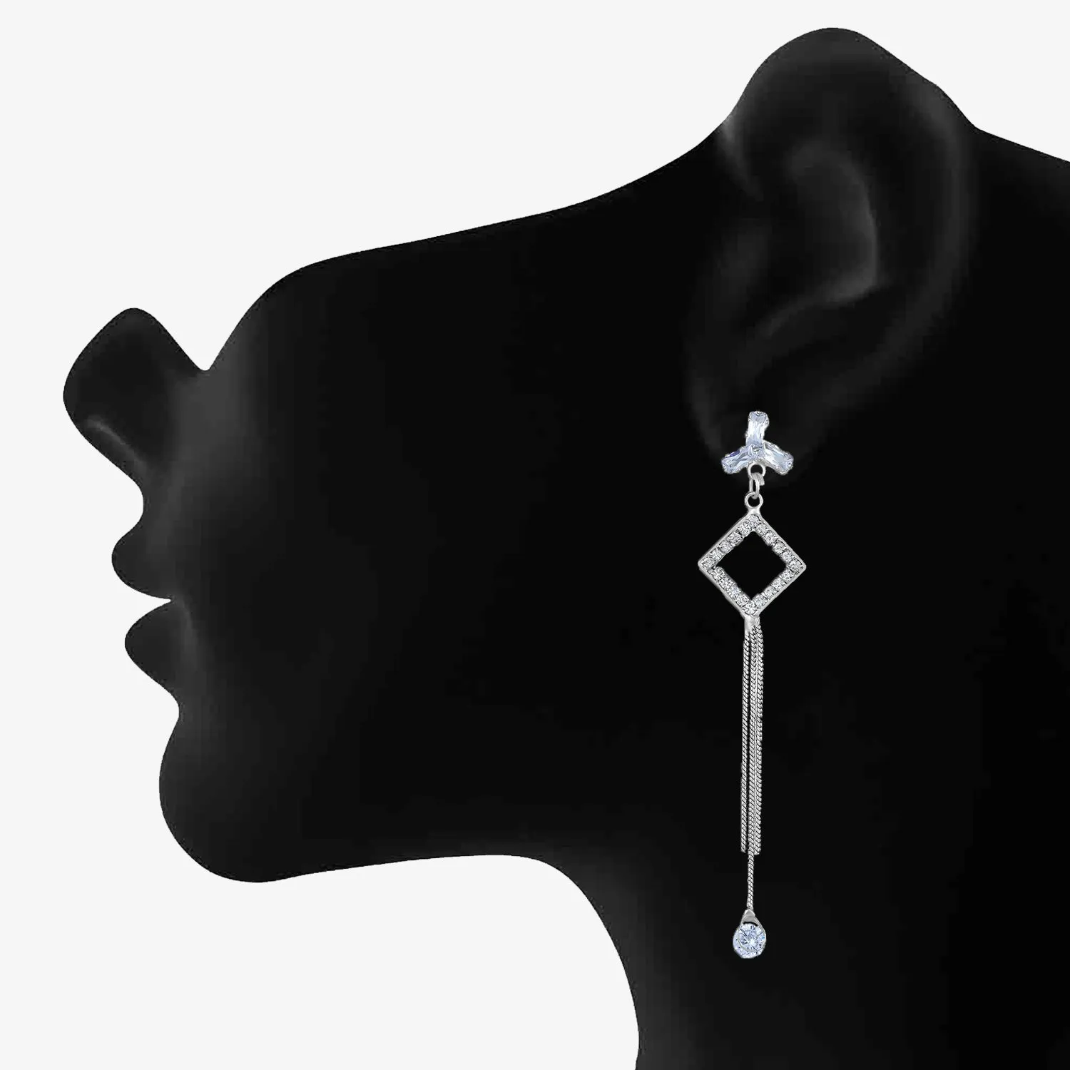 American Diamond Dangle & Tassel Earring