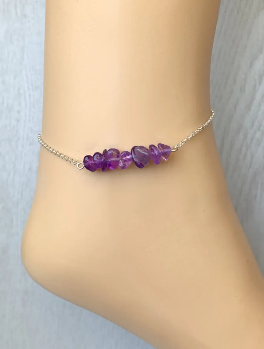 Amethyst Anklet