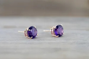 Amethyst Stud 7mm