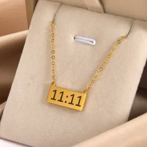 Angel Number 1111 Necklaces Stainless Steel Chain Choker Collar 11:11 Necklace Numerology