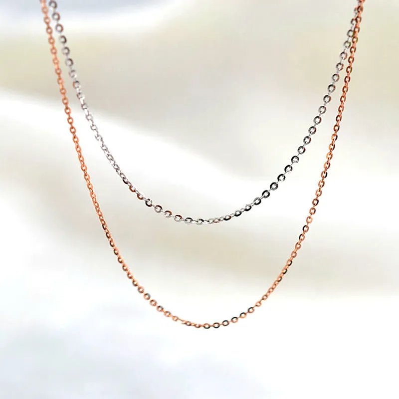 ANI 18K Yellow Gold (AU750) Chain Necklace for Women Engagement Fine Wedding Jewelry O Chain for Pendant 16 inches or 18 inches