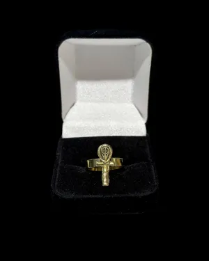 Ankh with Cobra Ring - Brass