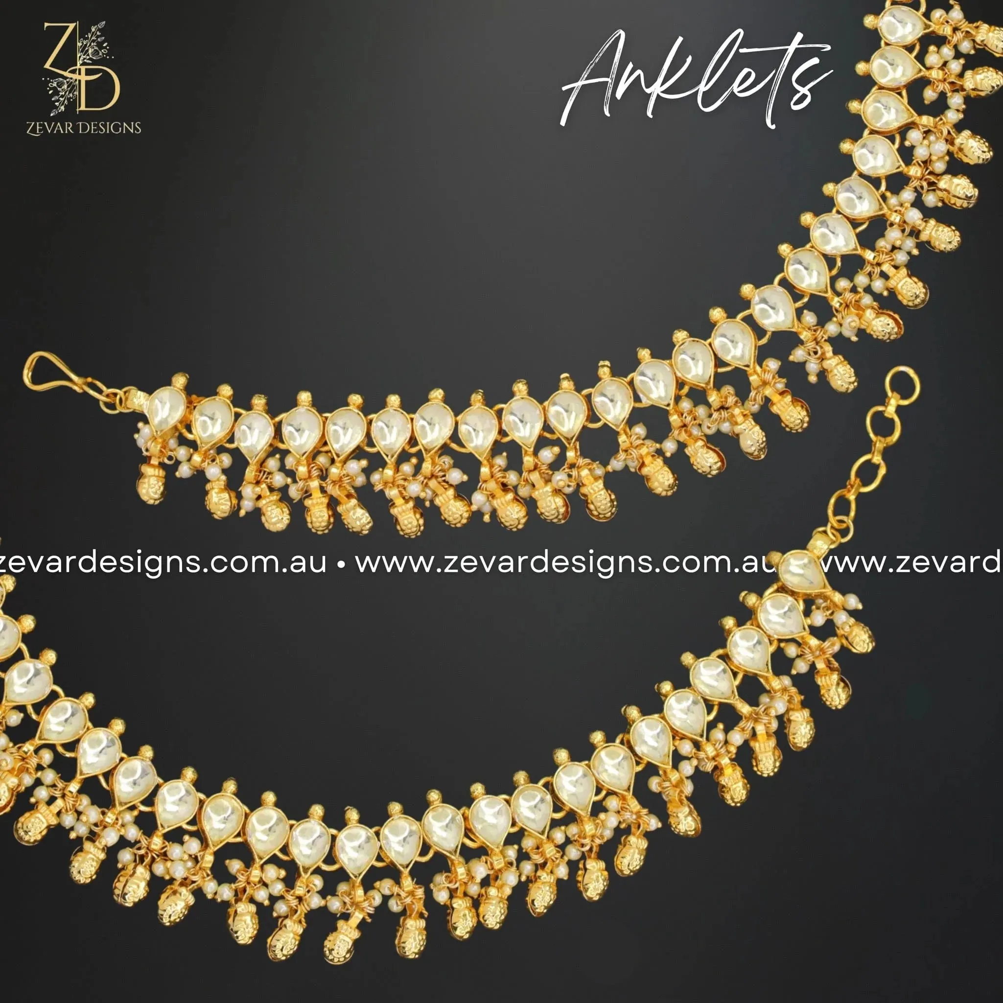 Anklets Pachi Kundan