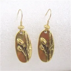 Antique Gold Oval  Earrings Classic Earrings