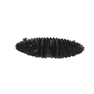 Antique Whitby Jet Carved Marquise Multi Faceted Brooch D