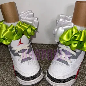 Apple Green & White Kids Tutu Ruffle Socks