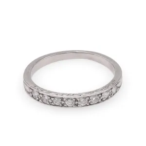 Art Deco Diamond Platinum Wedding Band