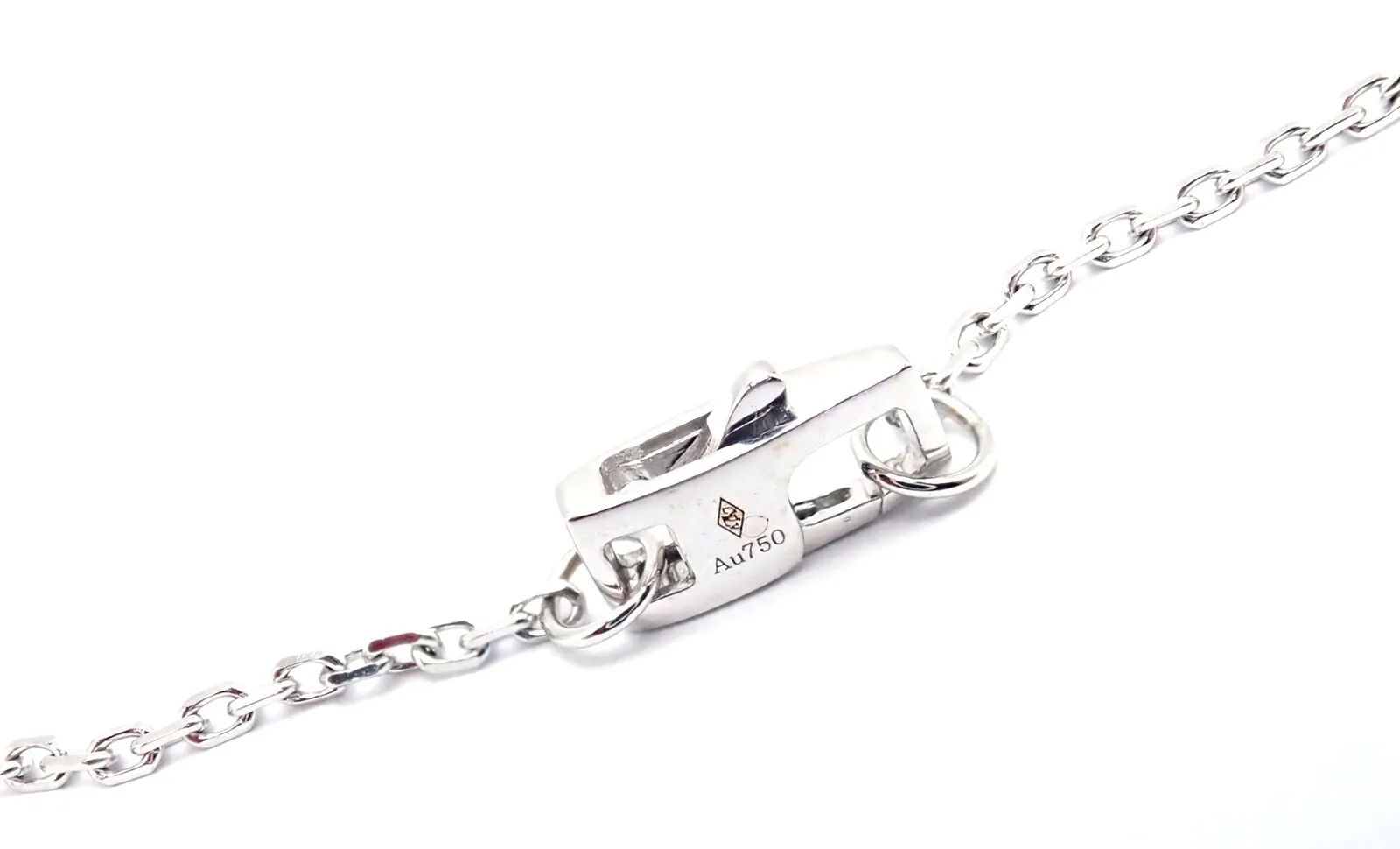 Authentic! Louis Vuitton Blossom 18k White Gold Diamond Link Pendant Necklace