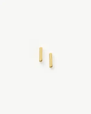 Bar Stud Earrings | 18ct Gold Vermeil