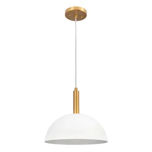 Bari Dome Modern Pendant Light in Matte White