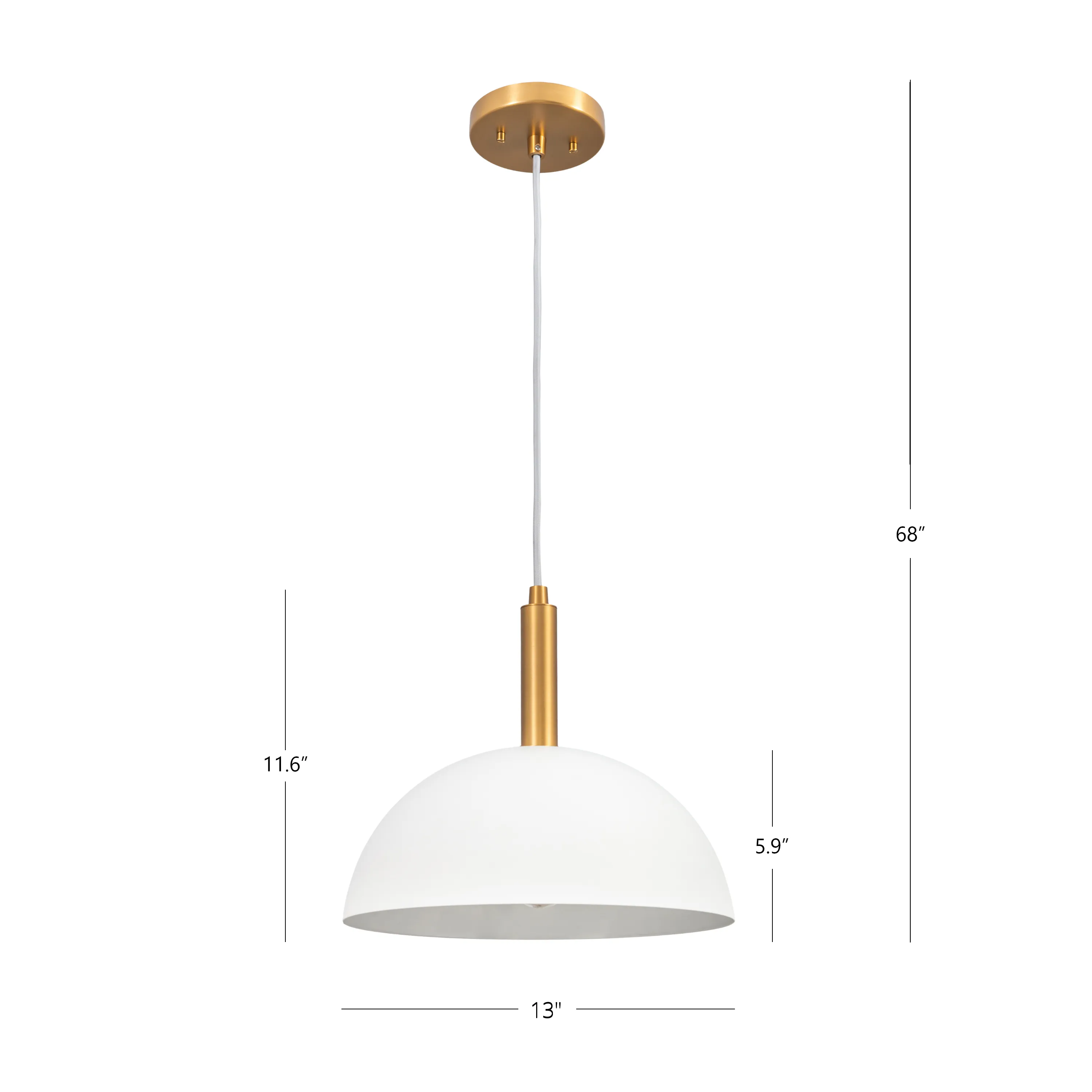 Bari Dome Modern Pendant Light in Matte White