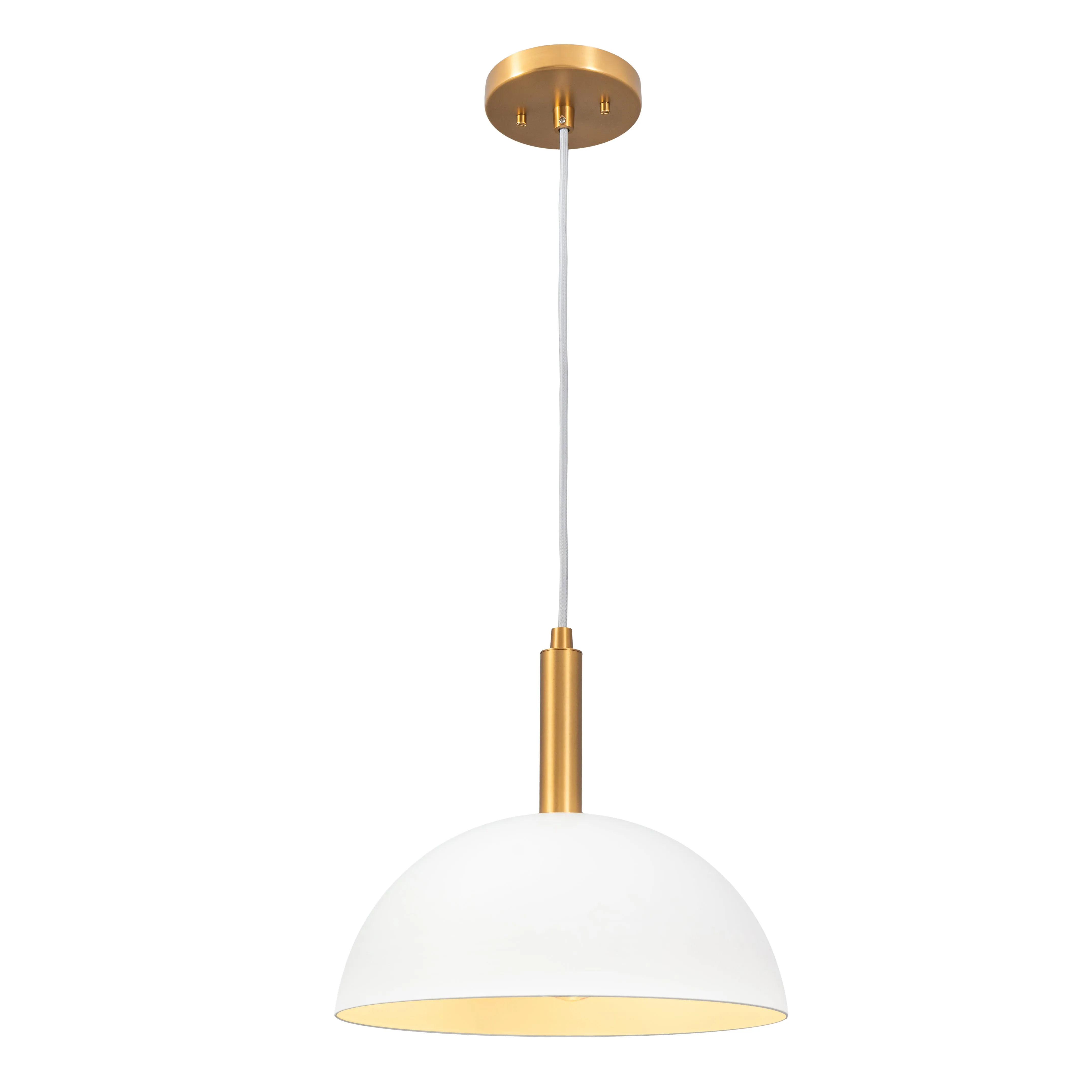 Bari Dome Modern Pendant Light in Matte White