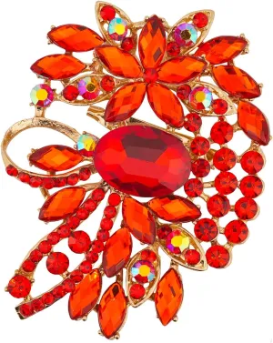 Big Large Flower Statement Brooches Pins Scarf Decoration Gold Tone