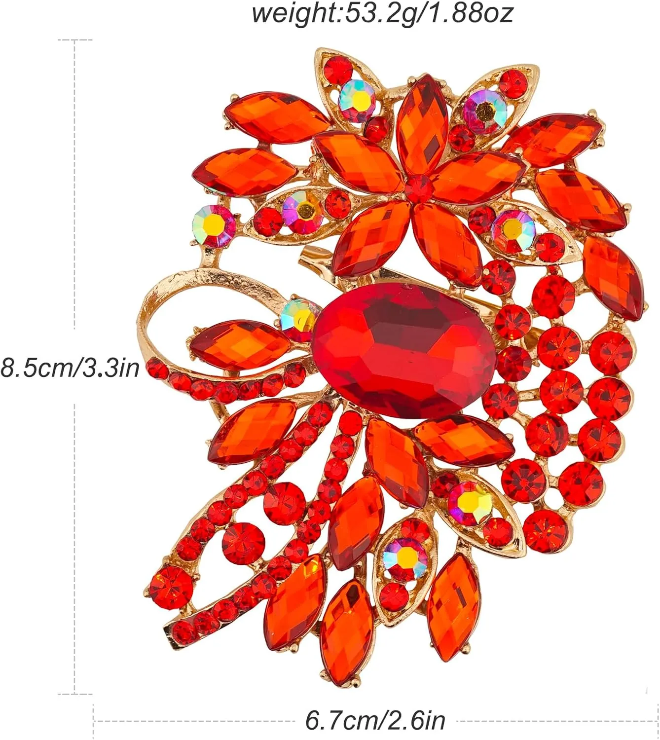 Big Large Flower Statement Brooches Pins Scarf Decoration Gold Tone