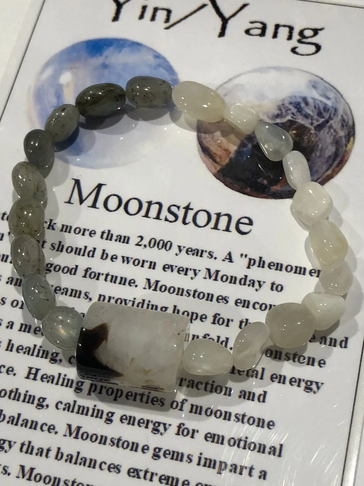 Black & White Moonstone Bracelet