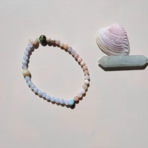 Blue Lace Agate, Larimar   Pink Opal Bracelet | Reflections