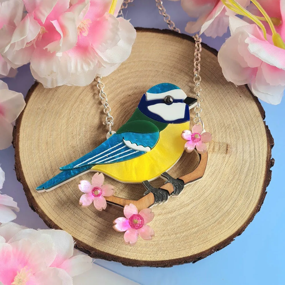 Bluetit Necklace - Pre Order by Cherryloco Jewellery
