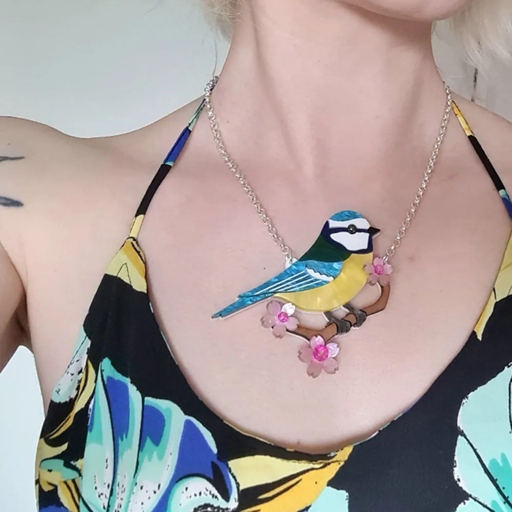 Bluetit Necklace - Pre Order by Cherryloco Jewellery