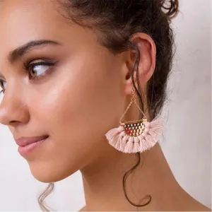 Bohemia charming fan pattern handmade earrings fashion Party