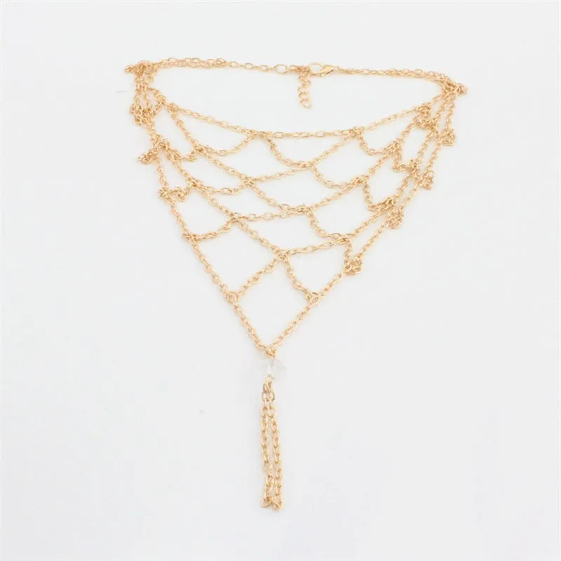 Bohemian Fine Gold Cobweb Anklet
